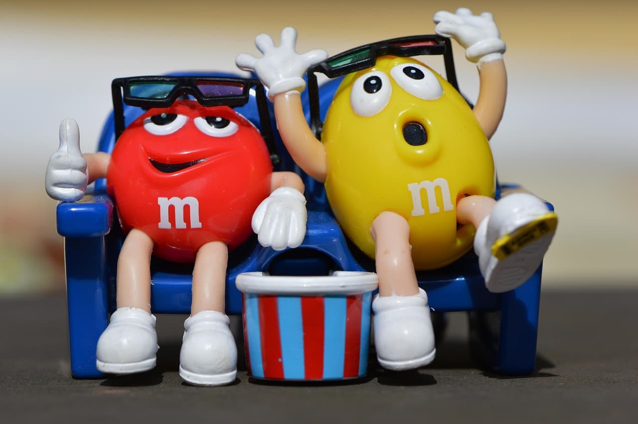 m m's, sweets, fun, 3d glasses
